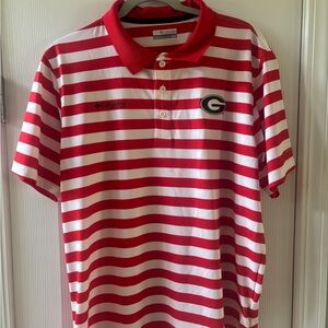 Columbia Men's Polo Shirt in Red and White Stripes